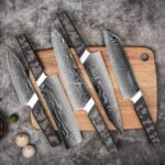 Meisai Damascus Chef Knife Set