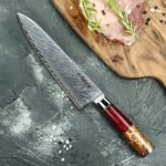 Gyuto Executive Chef Knife with Red Resin Handle - Image 11