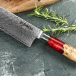 Gyuto Executive Chef Knife with Red Resin Handle - Image 12